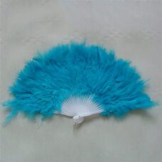 Веер из перьев Индейки - Голубой цвет