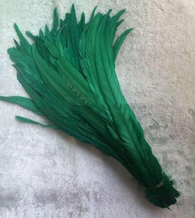 Перья петуха 30-35 см. 1 шт. Зеленый цвет
