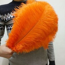 Перья страуса 35-40 см. Оранжевый цвет