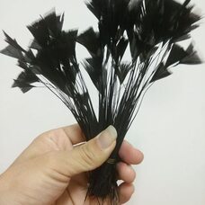 Перья индейки "Геометрия" 10-15 см. 20 шт. Черный цвет