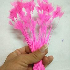 Перья индейки "Геометрия" 10-15 см. 20 шт. Розовый цвет