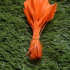 Перья гуся на ножке 13-18 см. 10 шт. Оранжевого цвета