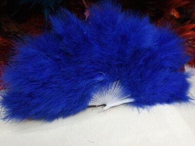 Веер из перьев Индейки - Синий цвет