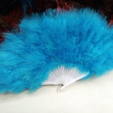 Веер из перьев Индейки - Голубой цвет