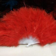 Веер из перьев Индейки - Красный цвет