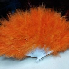 Веер из перьев Индейки - Оранжевый цвет