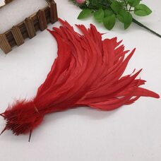 Перья петуха 30-35 см. 1 шт. Красный цвет
