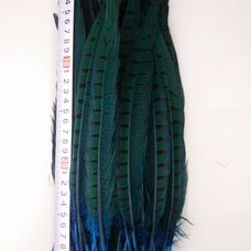 Декоративные перья 25-30 см. Голубые