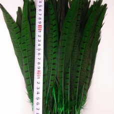 Декоративные перья 25-30 см. Зеленые