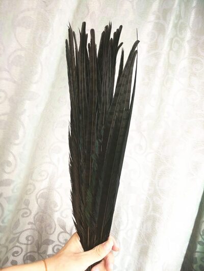 Декоративные перья Pheasаnt 45-50 см. Черные