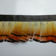 Декоративная тесьма из перьев на ленте 4 см, 1м. Натуральный цвет