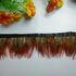 Тесьма из перьев цесарки на ленте 5-6 см, 1м. Красная #11