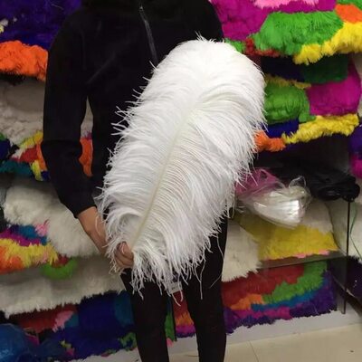 Премиум перья страуса 60-65 см. Белый цвет