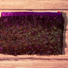 Тесьма из декоративных перьев фазана 5 см, 1м. - Фиолетовый цвет
