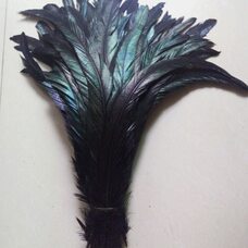 Перья петуха 25-30 см. Черного цвета - 1 шт.