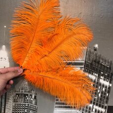 Перья страуса 30-35 см. Оранжевого цвета