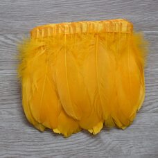 Тесьма из перьев гуся на ленте 15-20 см, 1м. Золотистый цвет