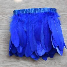 Тесьма из перьев гуся на ленте 15-20 см, 1м. Синего цвета