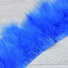Тесьма из перьев марабу на ленте 15-18 см, 1м. Синего цвета