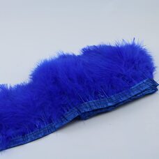 Тесьма из перьев марабу на ленте 15-18 см, 1м. Синего цвета