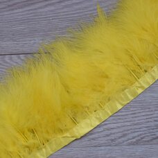 Тесьма из перьев марабу на ленте 15-18 см, 1м. Желтый цвет