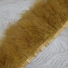 Тесьма из перьев марабу на ленте 15-18 см, 1м. Кофейный цвет