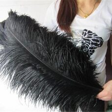 Премиум перья страуса 65-70 см. Черный цвет