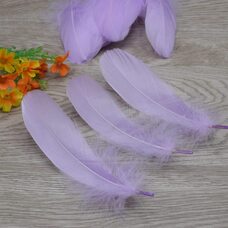 Пушистые перья гуся 13-18 см, 20 шт. Лавандовый цвет