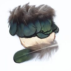 Декоративные перья алмазного фазана 6-8 см. Зеленые. 10 шт.
