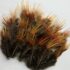 Декоративные перья Pheasаnt 5-7 см. c оранжевым кончиком. 10 шт.