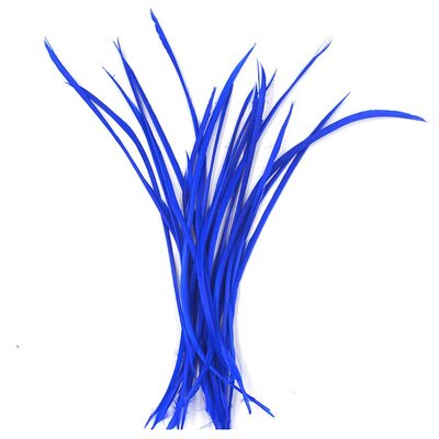 Перья гуся 15-20 см. биот (нити) - 10 шт. Синий цвет