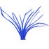 Перья гуся 15-20 см. биот (нити) - 10 шт. Синий цвет