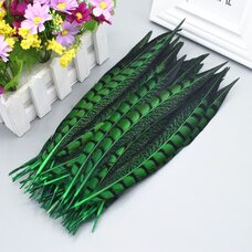 Декоративные перья 23-28 см. 1 шт. Зеленый цвет
