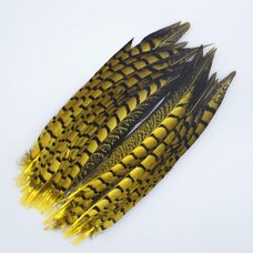 Декоративные перья 23-28 см. 1 шт. Желтый цвет