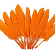 Перья утиные 10-15 см. 20 шт. Оранжевый цвет