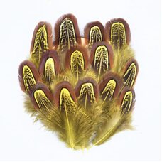 Декоративные перья разноцветные 5-8 см. 20 шт. Желтые