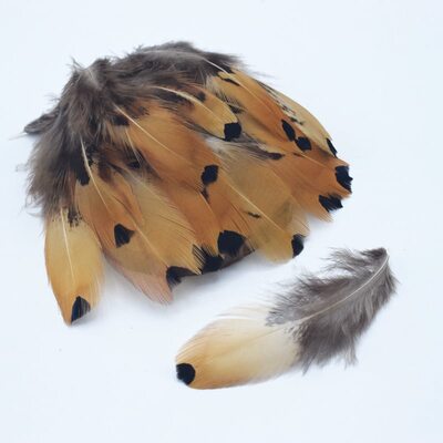 Декоративные перья Pheasаnt 6-10 см. 10 шт. Натуральный цвет