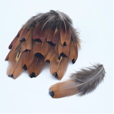 Декоративные перья фазана 6-10 см. 10 шт. Коричневый цвет
