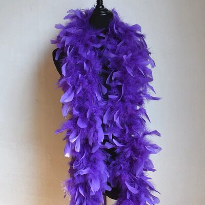 Боа из перьев петуха и индейки 60 гр., 1,8 м. - Фиолетовый цвет