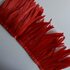 Тесьма из перьев петуха на ленте 30-35 см. Красный цвет