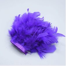 Тесьма из перьев индейки на ленте 13-18 см, 1м. - Фиолетовый цвет