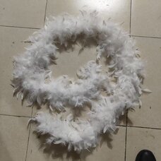 Боа из перьев петуха и индейки 80 гр., 2 м. - Белый цвет