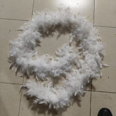 Боа из перьев петуха и индейки 80 г, 2 м – Белый