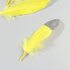 Пушистые перья гуся 15-20 см, 10 шт. Желтые с серебрянной крошкой