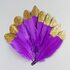 Пушистые перья гуся 15-20 см, 10 шт. Фиолетовые с золотой крошкой