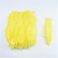 Плоские перья индейки 12-18 см. 20 шт. Жёлтый цвет