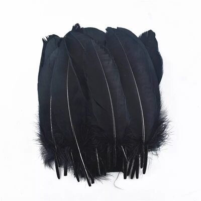 Пушистые перья гуся 15-23 см, 20 шт. Черного цвета