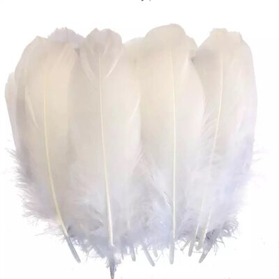 Пушистые перья гуся 15-23 см, 20 шт. Белого цвета