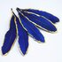 Пушистые перья гуся 15-20 см, 10 шт. Темно-синего цвета в золотом обрамлении