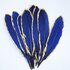 Пушистые перья гуся 15-20 см, 10 шт. Темно-синего цвета в золотом обрамлении